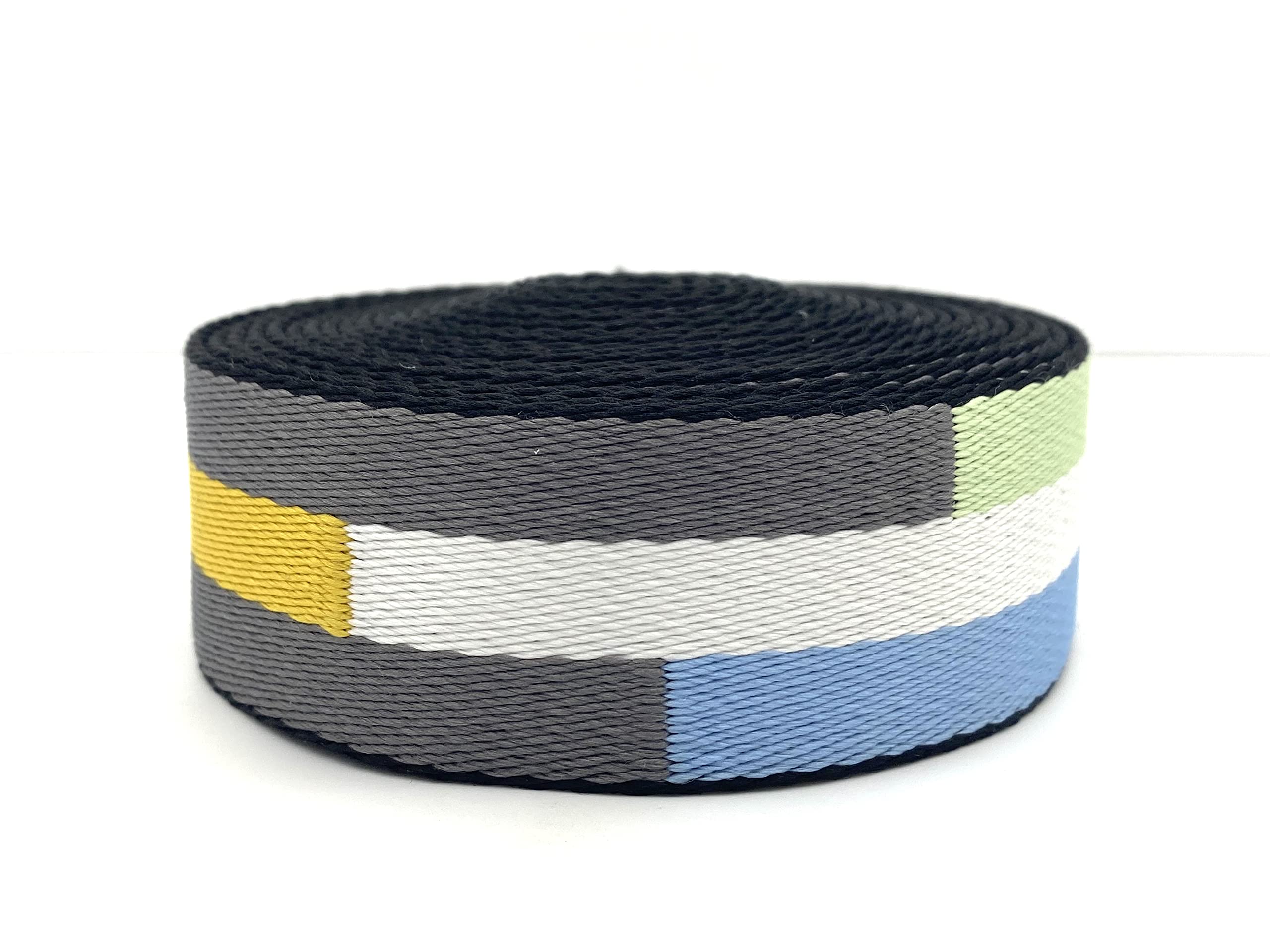 3dancraftitpolyester-cotton blend Stripe Webbing Ribbon Jacquard Webbing sold by The yard heavy weight Strap Replacement 1.5 inches ZE94-1Y