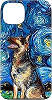 Vista 7 de German Shepherd Starry Night Dog Art by Aja Trier Case for iPhone 17