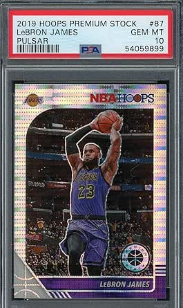 2019-20 Hoops Premium Stock #87 LeBron James Pulsar EGC 10 Gem - Main Image