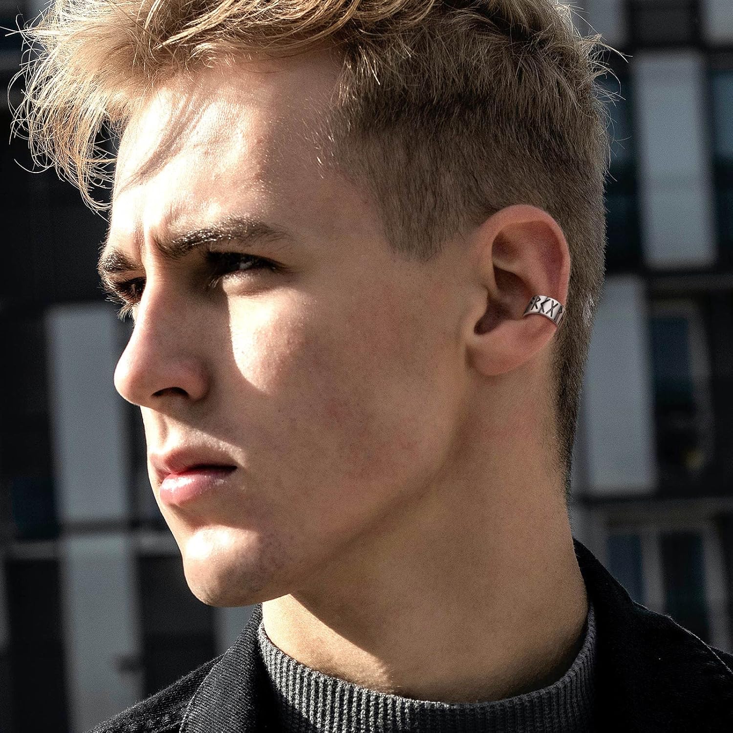 Cuff Earrings for Women Sterling Silver Norse Viking Rune Jewelry Tiny Adjustable Ear Cuffs for Male