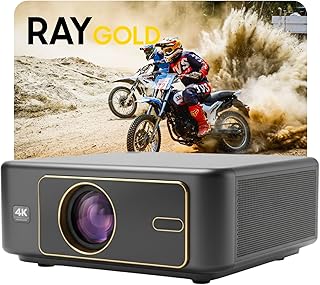 RAY Gold (Japan) 2150 ANSI & 22000 Lumen Fully Automatic, Brightest Full HD 1080p,4K HDR Android Home Projector (Auto Focus + Auto Keystone), ARC, Dual WiFi & BT, Dual HDMI Port