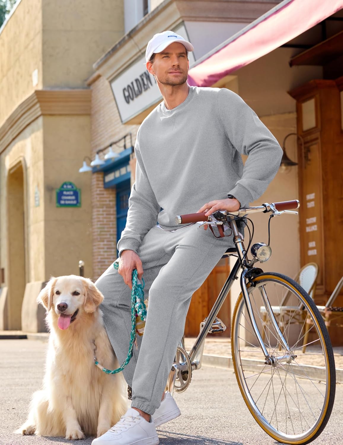 JMIERR Men's 2 Piece Outfits Crew Neck Sweatshirt Tracksuit & Joggers Sweatpants Sweatsuit Set - Image 4