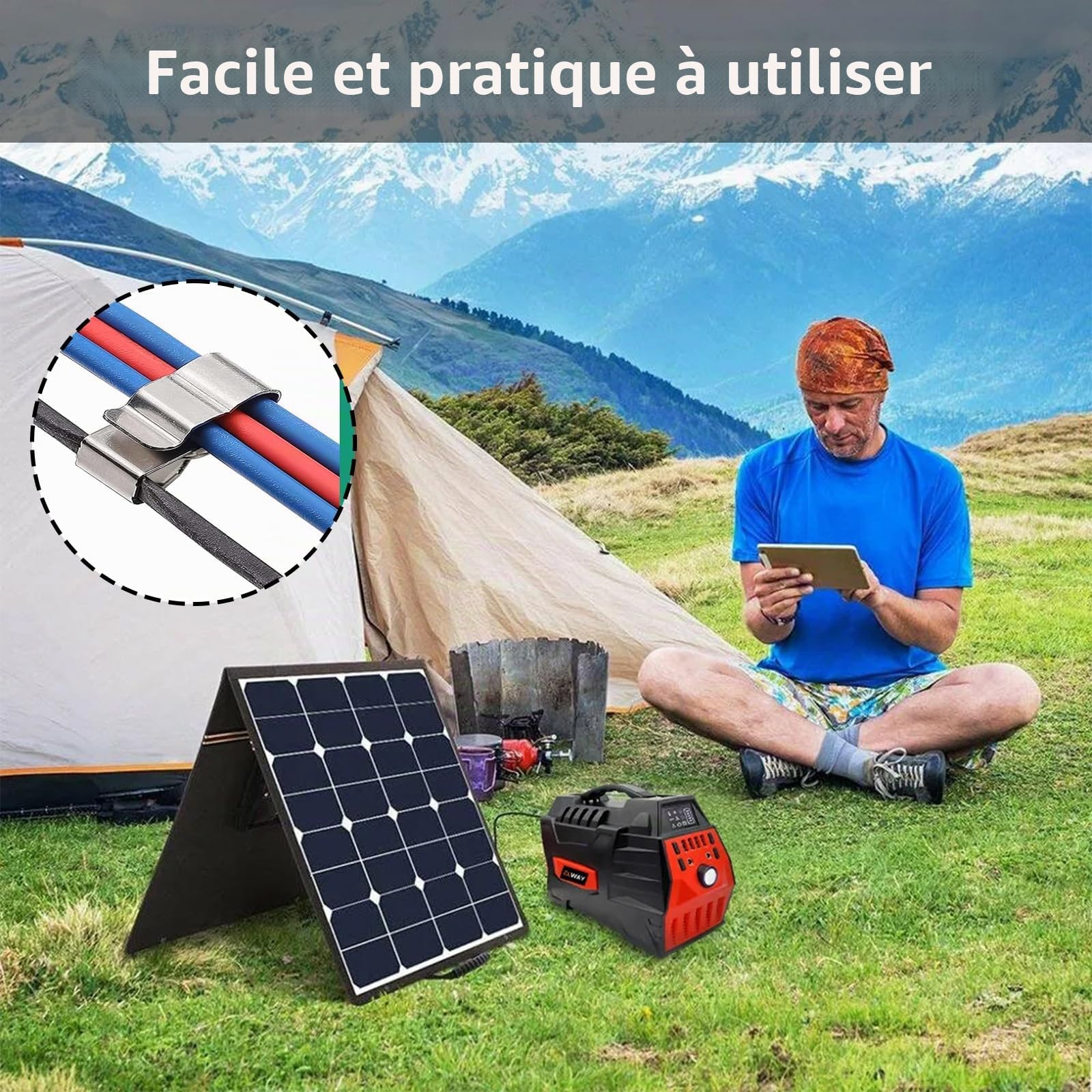 Lot de 50 clips de câble pour cadre de remorque - En acier inoxydable PV - Pour ordinateur portable, câble Ethernet, bureau, assemblage de câbles