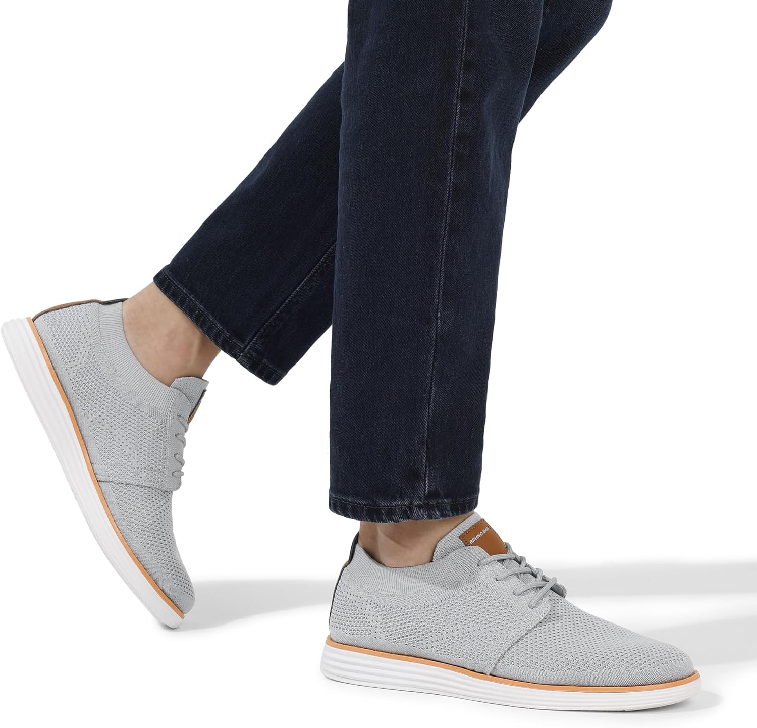 Bruno Marc Men's Mesh Sneakers Oxfords Lace-Up Lightweight Casual Walking Shoes 7.5 Grey