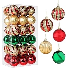 Garvee 30 Pcs Christmas Ball Ornaments, 2.36 Inch/6 Cm Shatterproof Christmas Tree Balls for Holiday Wedding Party Decoration, Gold