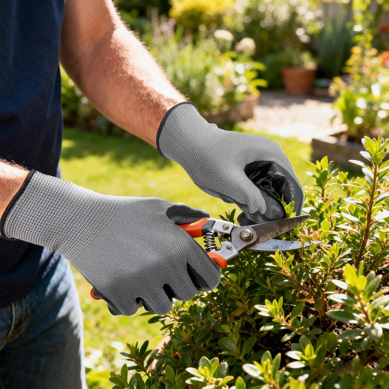 YOUKE OLA 120 Pair Gardening Gloves for Men Women, Breathable Rubber Coated Garden Gloves Working Gloves for Gardening, Construction Black - Image 5