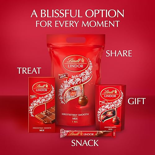 Vista 165 de Lindt LINDOR - Trufas de chocolate amargo con leche de avena, trufas de chocolate sin lácteos con centro de trufa suave y derretida, 5.1 onzas