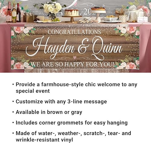 Miniatura 3 de Let's Make Memories Cartel personalizado Decoración de boda, aniversario, fiesta de compromiso Cartel personalizado Celebración rústica