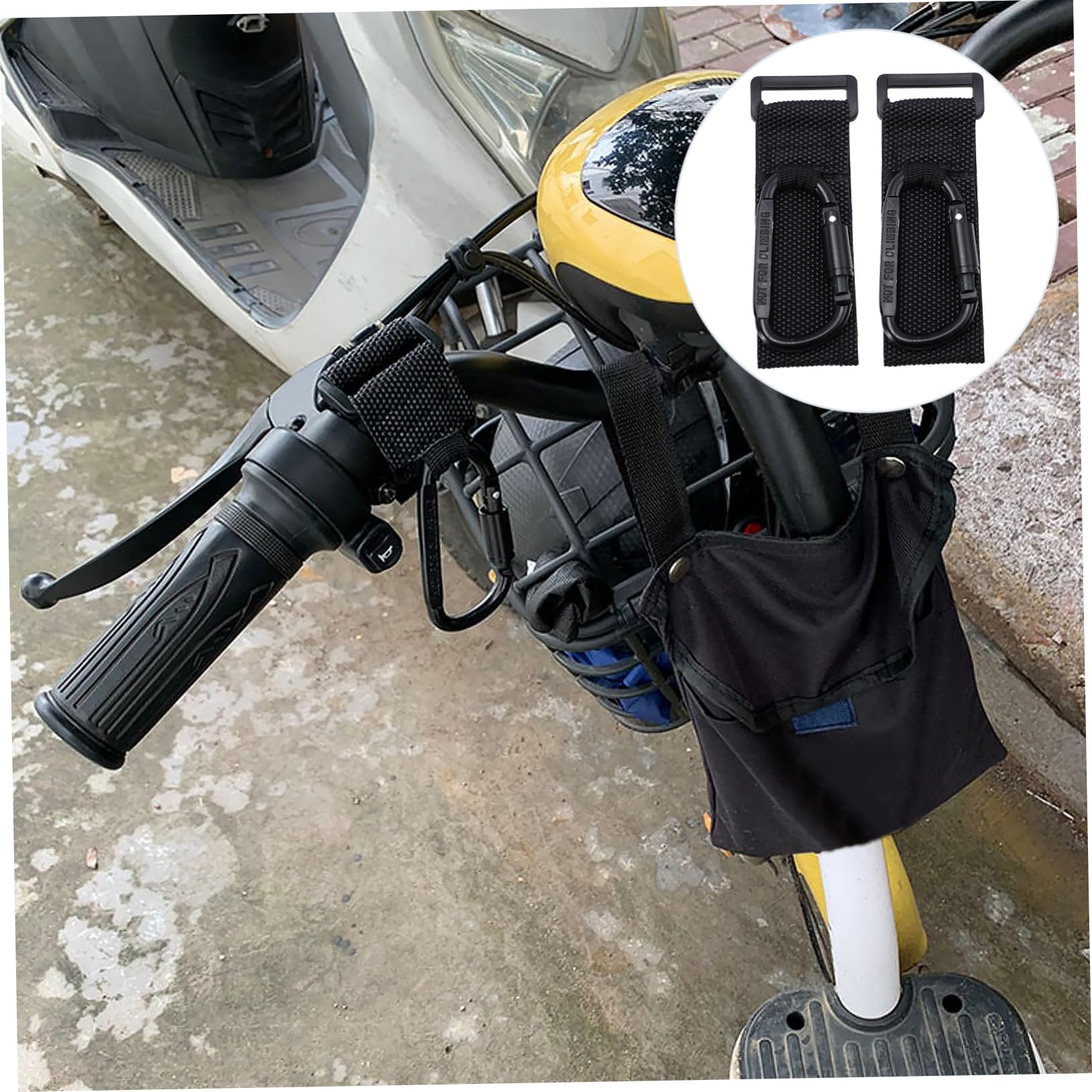 Yardwe 12 Piezas Ganchos para Carrito Colgadores Antideslizantes de Enganches Multiusos para Bolsas Cochecito Compatible con Manillares de Bicicleta y Moto Fácil Instalación