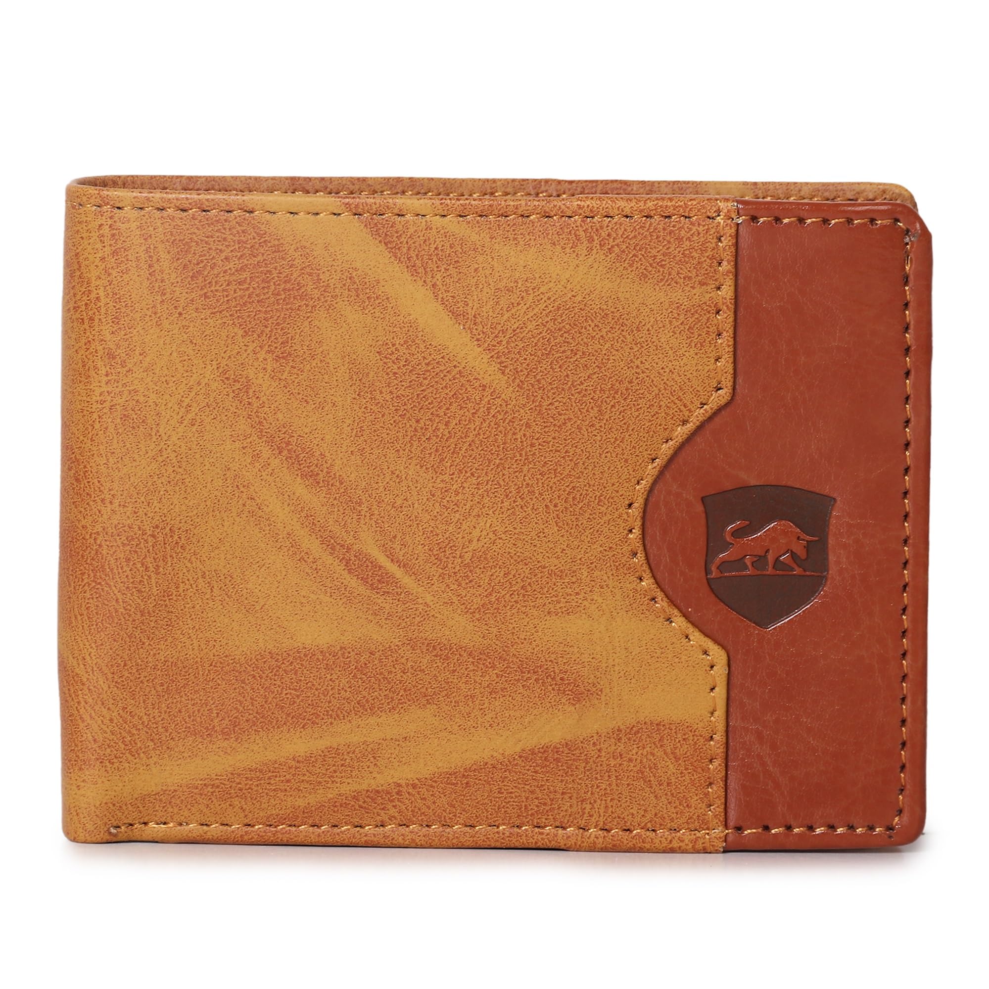C Design Pu Leather Wallet for Men I 6 Card Slots I 2 Currency & Secret Compartments I 2 ID Card Slots (Tan)_233-image-38