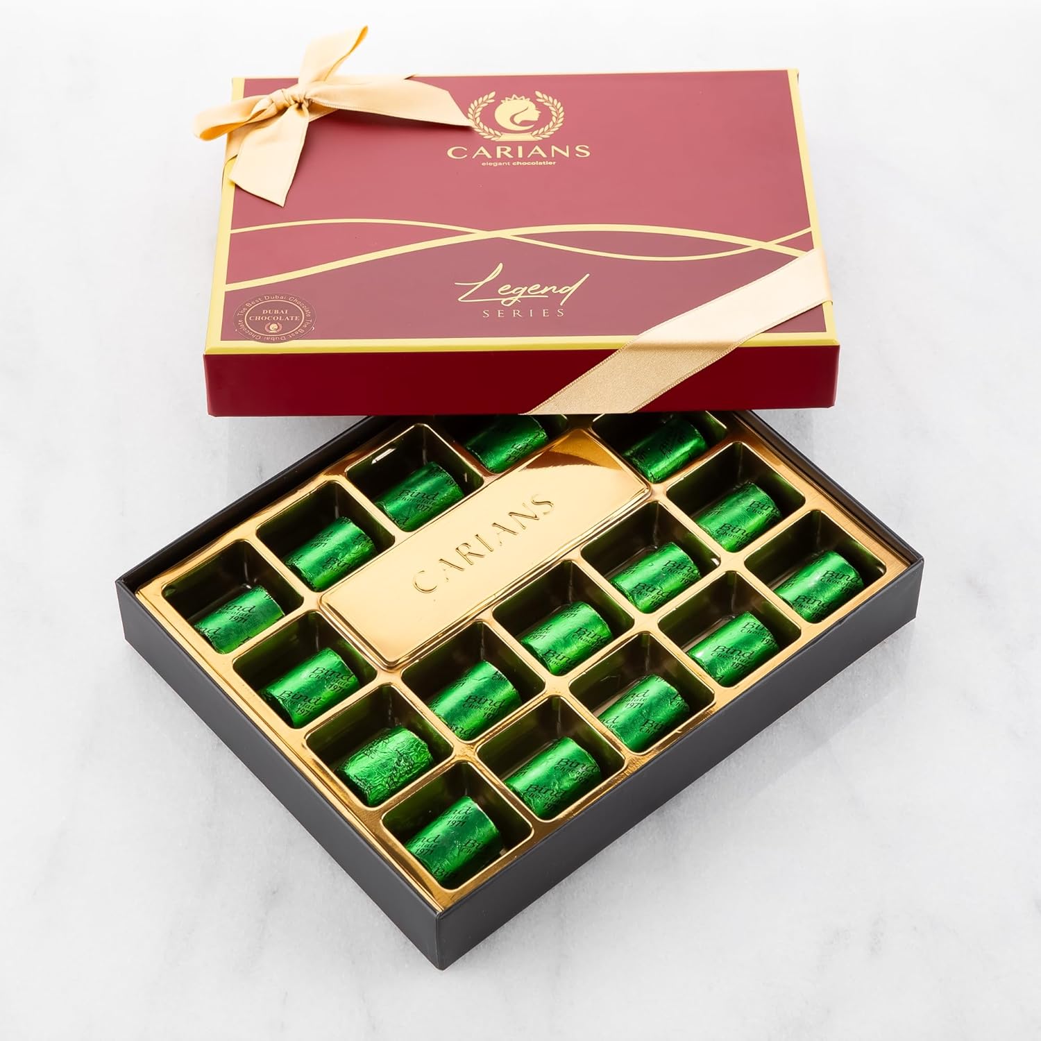 CARIANS Dubai Chocolate Gift Box, Dubai Chocolate Candy with Pistachio and Kataifi, Great for Gift Giving and Anniversary, 17 Pcs