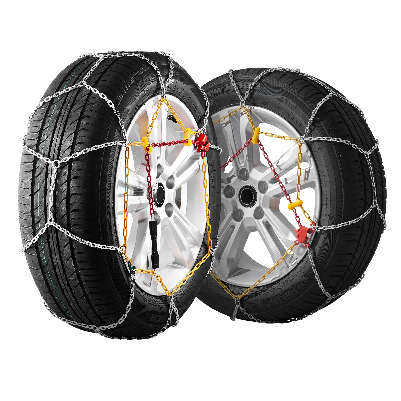 VEVOR Chaînes à Neige en Acier Allié au Manganèse, Chaînes de Pneus Antidérapantes, Compatible avec Pneu 225/70-15, 235/60-16, 235/50-18, 245/45-18, 245/45-17, pour Voitures, Camions SUV, Pickup