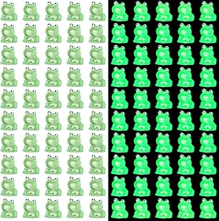 50 Pcs Luminous Resin Mini Frogs Cute Frog Glow in The Dark Miniature Figurines Frogs DIY Ornament Accessories for Garden Dollhouse Decoration Crafts, Green