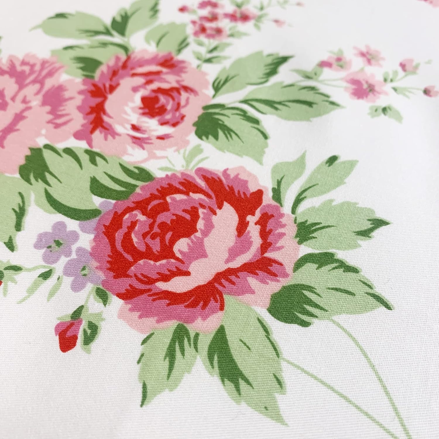 ABREEZE Cotton Sheet Sets King Girls Sheets Vintage Rose Floral Bedding 100% Cotton Super Soft Farmhouse Bed Sheet Deep Pocket Fitted Sheet Pink 4 Pieces