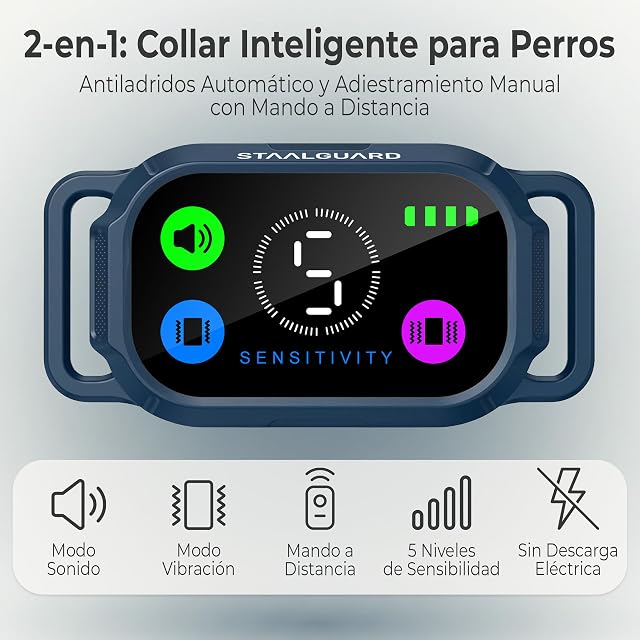 Foto 2 de 8 de Staalguard Collar Antiladridos Perros y Adiestramiento 2 en 1 sin Descarga