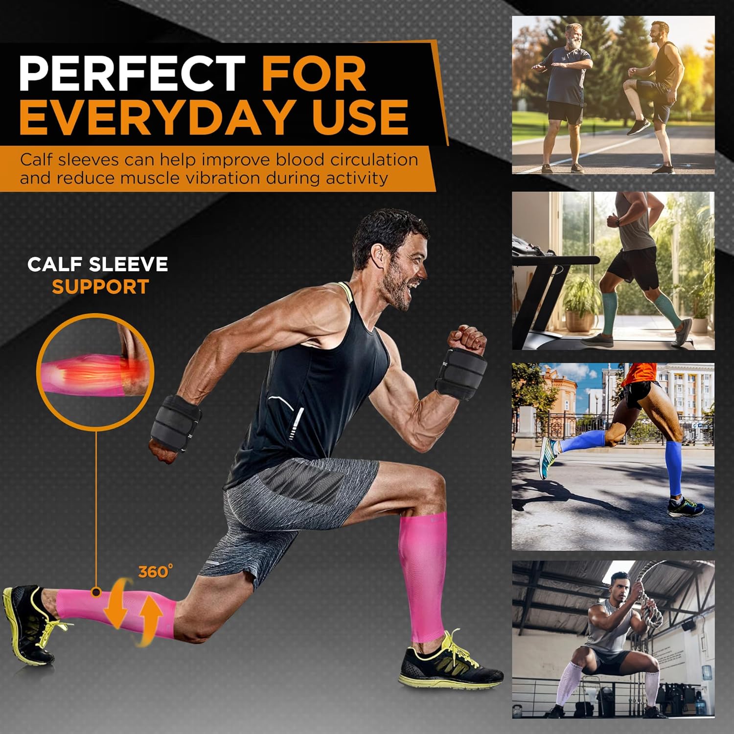 Doc Miller Compression Calf Sleeve for Men & Women, Premium Medical Grade, 15-20mmHg Graduated Support for Running, Calf Tear, Shin Splints, Knee High, Calf Sleeves, 1 Pair - Image 2