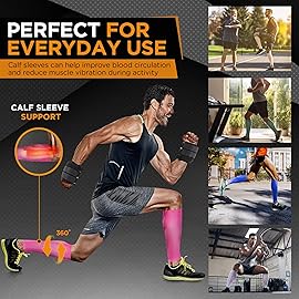Doc Miller Compression Calf Sleeve for Men & Women - 15-20mmHg Graduated Support, Shin Splint Relief, Running & Sports Recovery, Knee High Calf Sleeves, 1 Pair