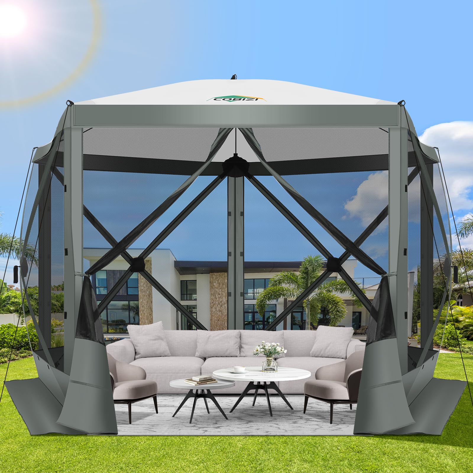COBIZI Pop Up Gazebo Screen Tent Screen House for Camping