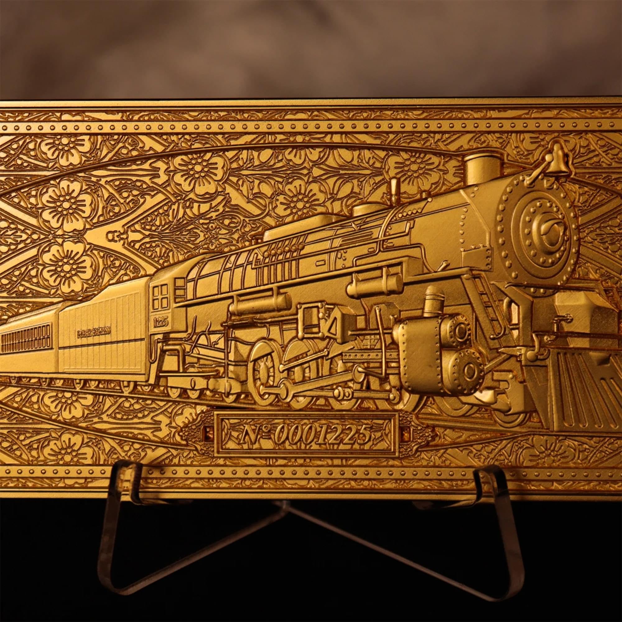 The Polar Express - Billete de Tren Chapado en Oro de 24 Quilates, edición Limitada Coleccionable, réplica Oficial de la película, Regalo para Fans y coleccionistas