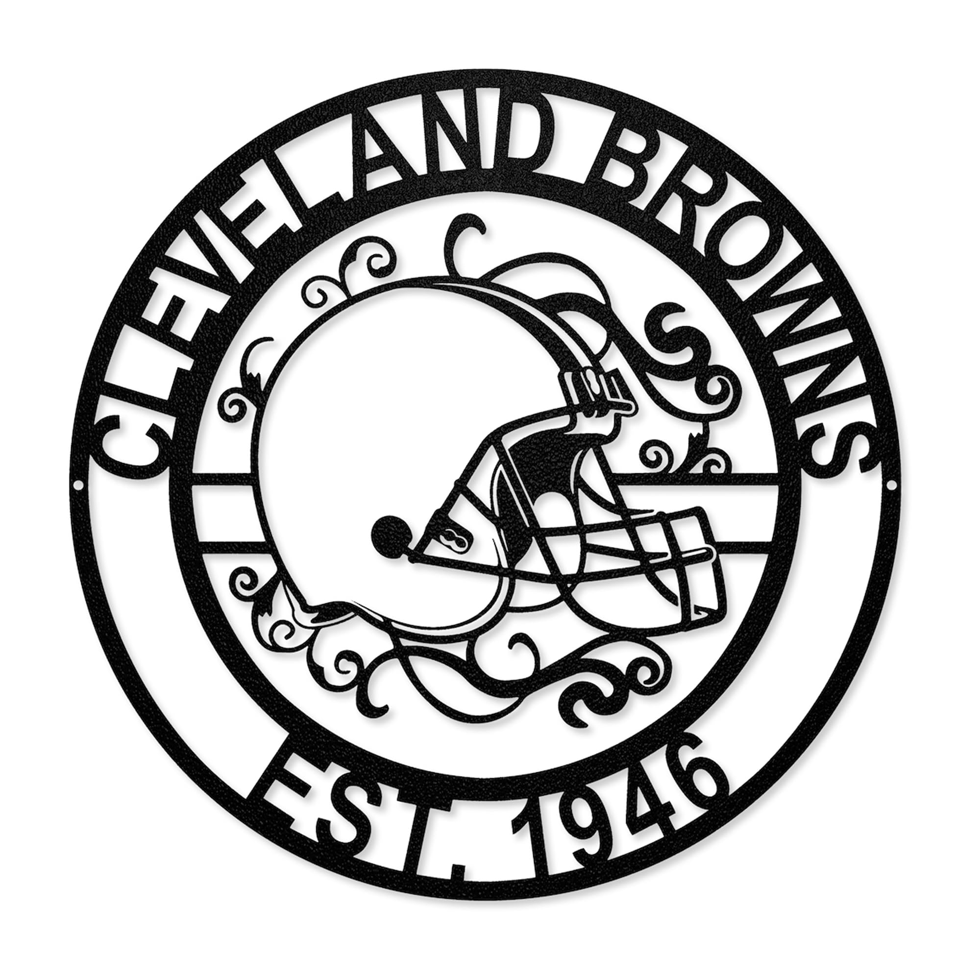 Party Animal NFL Laser Cut Metal Sign, 15-inch Round, Cleveland Browns