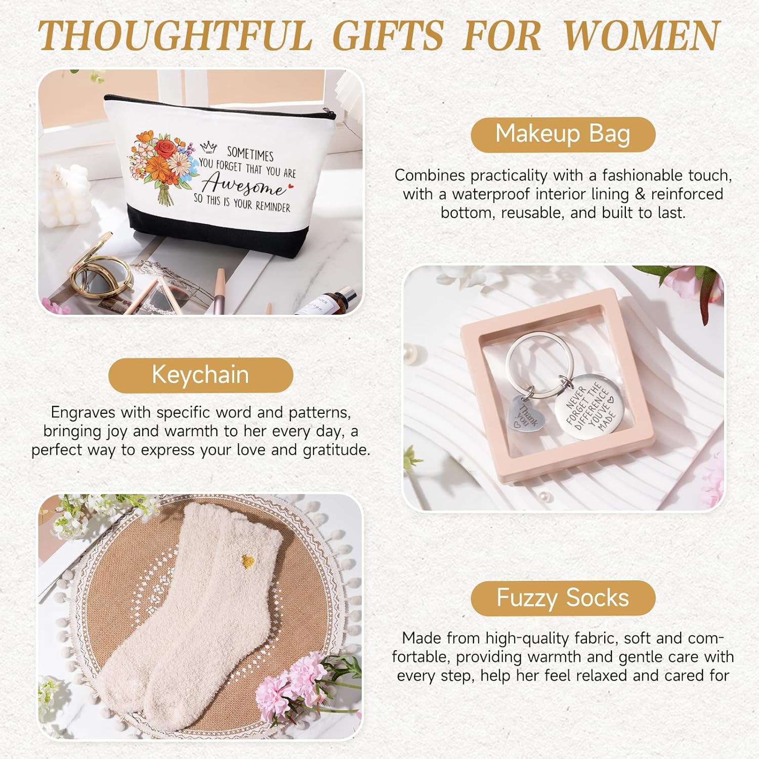 iAOVUEBY Thank You Gifts for Women, Employee Appreciation Gifts for Coworkers Teacher Nurse Boss Mom Farewell Retirement Thank You Gift Box, Canvas Tote Bag Tumbler Gratitude Gift Baskets