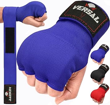VERSAL VSL Boxing Hand Wraps Inner Gloves, Gel Padded Quick Wraps Elasticated Wrist Support Bandages, Fist Protector Martial Arts MMA Punching Speed Bag Training Under Mitts Handwraps