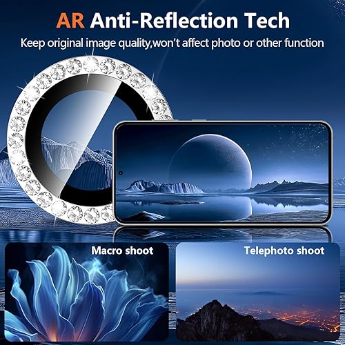 Vista 1205 de para Samsung Galaxy Z Flip 7 Protector de Lente de Cámara, Cubierta de Lente de Vidrio Templado con Anillo de Metal Individual, [Fuerte Adhesión] 1