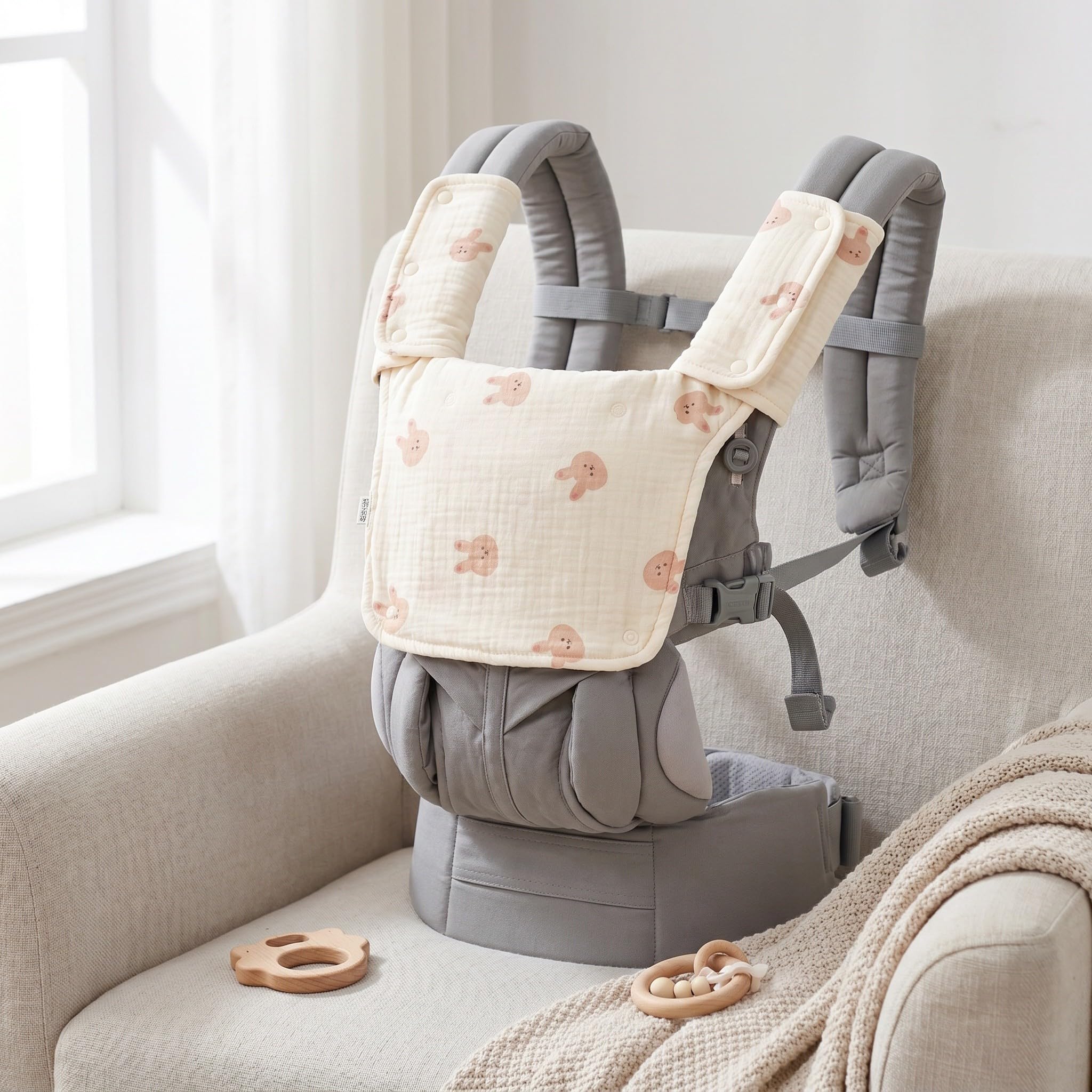 Lurrose Baberos de algodón suave para bebés, baberos absorbentes para la dentición de recién nacidos, bebés y niños, fáciles de limpiar, toalla de saliva adorable para la baba y la dentición.
