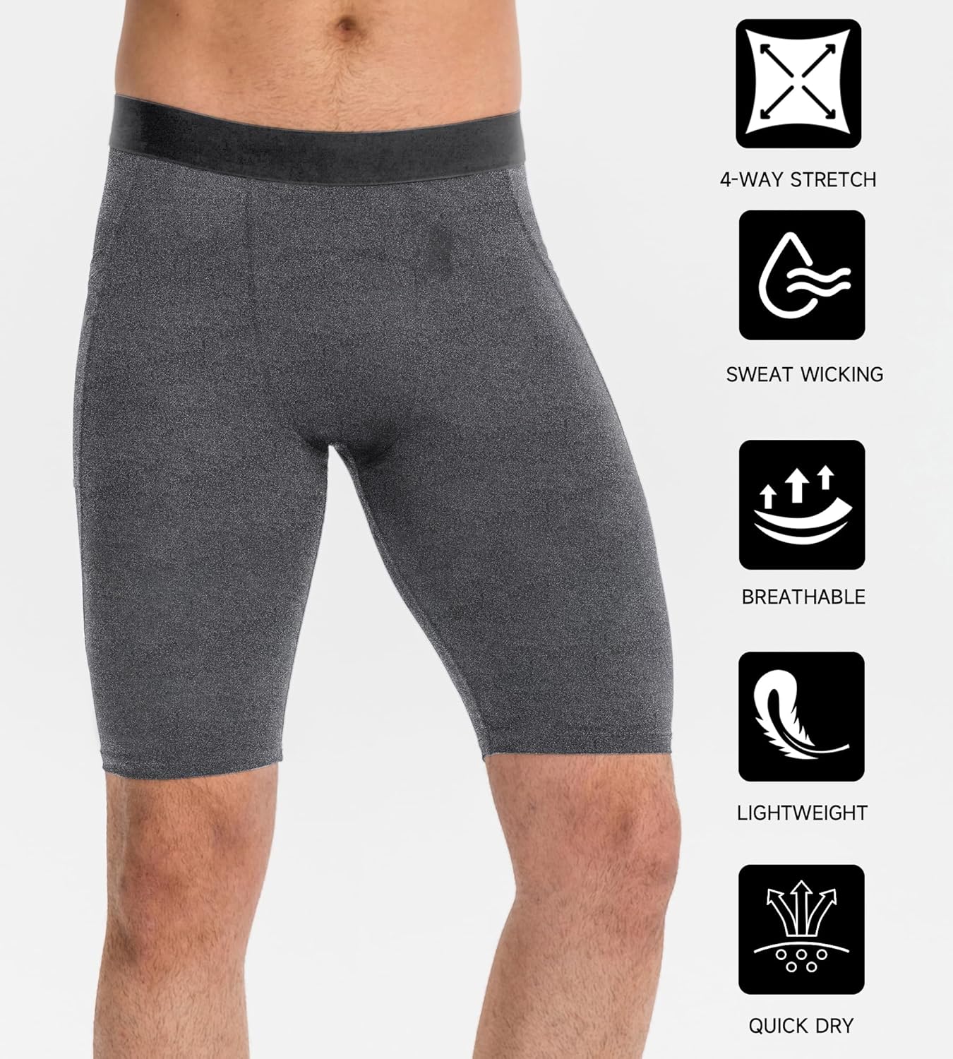 Compression Shorts Men Spandex Sport Shorts, Performance Underwear for Athletic Workout Running Cool Dry Baselayer - Image 4
