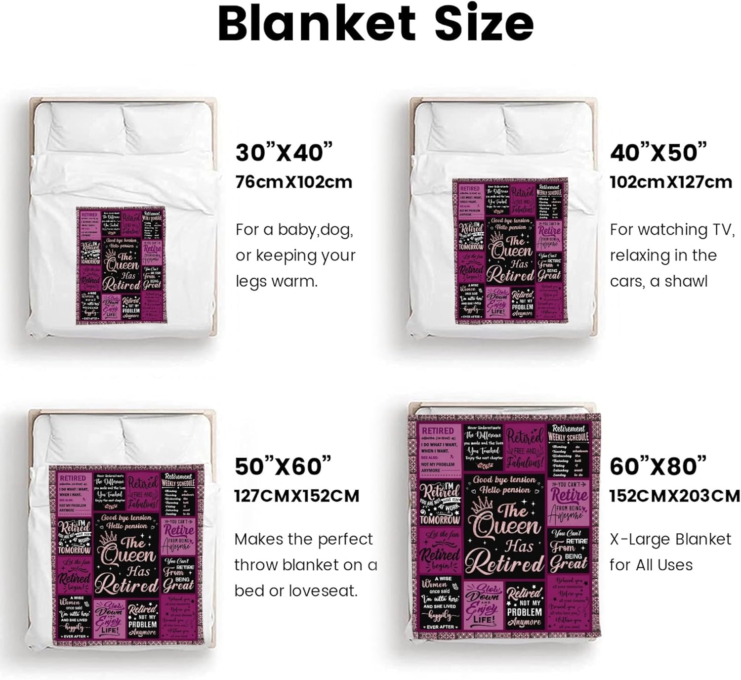 Retirement Gifts for Woman 2025, Retirement Blanket Gifts for Women, Best Retirement Gifts Ideas, Coworker Leaving Gift Retired Throw Blankets 50"X60" - Image 4