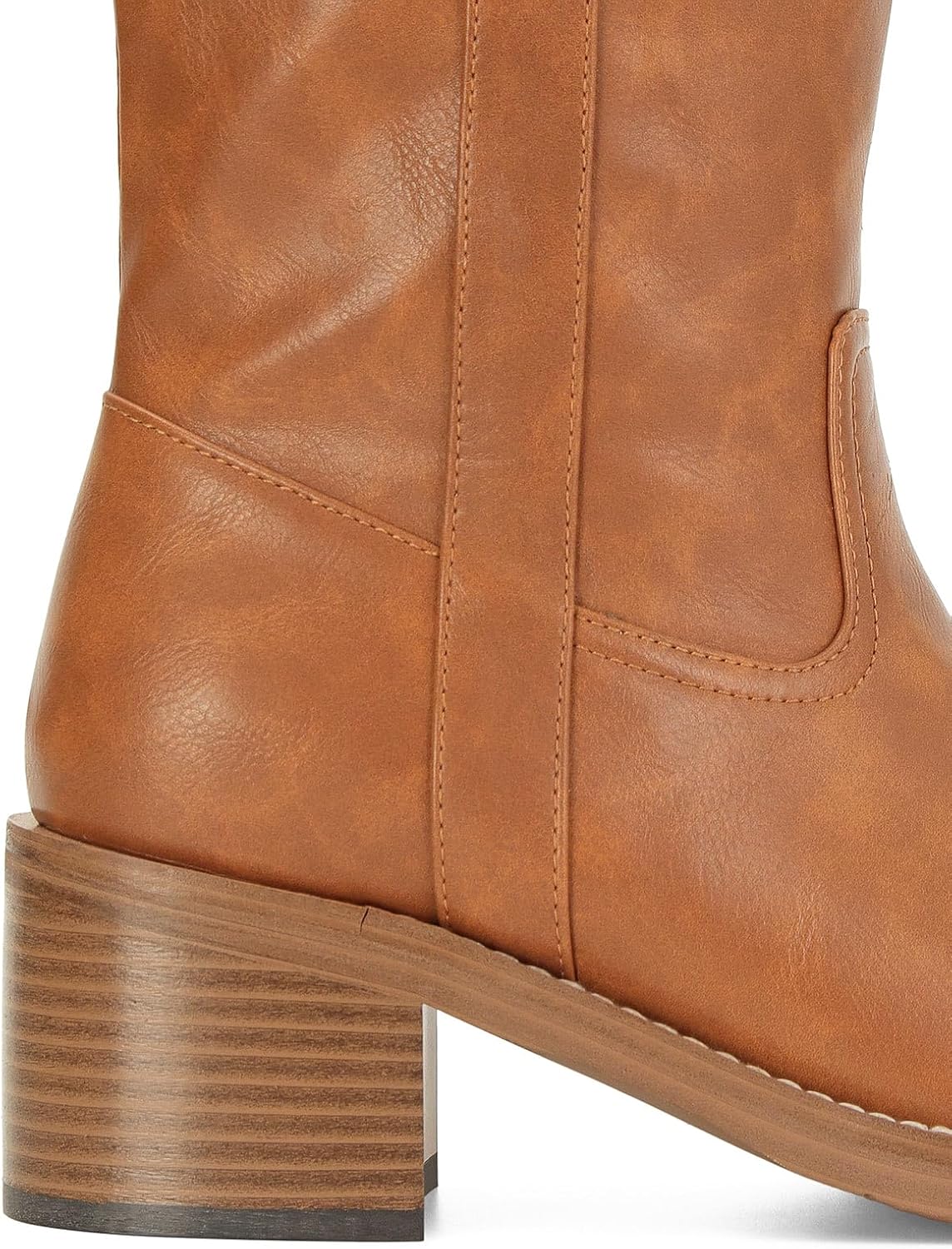 ZJGZF Knee High Boots for Women Comfortable Chunky Heel Square Toe Tall Boots Womens Fashion Low Heel Pull-on Long Boots - Image 5