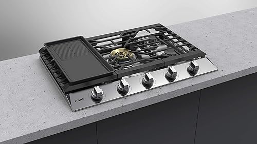Miniatura 4 de FOTILE GLS30501 - Placa de cocina de gas de acero inoxidable de 30 pulgadas, con 5 quemadores, quemador central de 21,000 BTU con protección contra