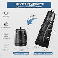 Vista 2 de Bolsa de viaje de golf con funda rígida de PC, tela Oxford resistente 1680D, bolsas de viaje para aerolíneas con ruedas, resistente al desgaste