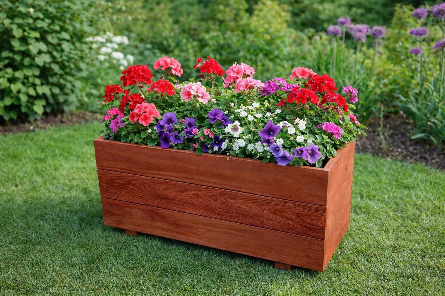 FKL Design Home Deco - Jardinera de madera, maceta para jardín, terraza, caja de madera impregnada D26 (60 x 30 x 29 cm)