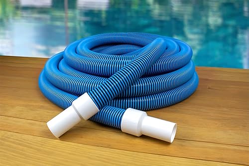 Poolmaster Deluxe Manguera de aspiradora para piscina resistente a aplastamiento, con extremo giratorio, 1 12 pulgadas x 45 pies