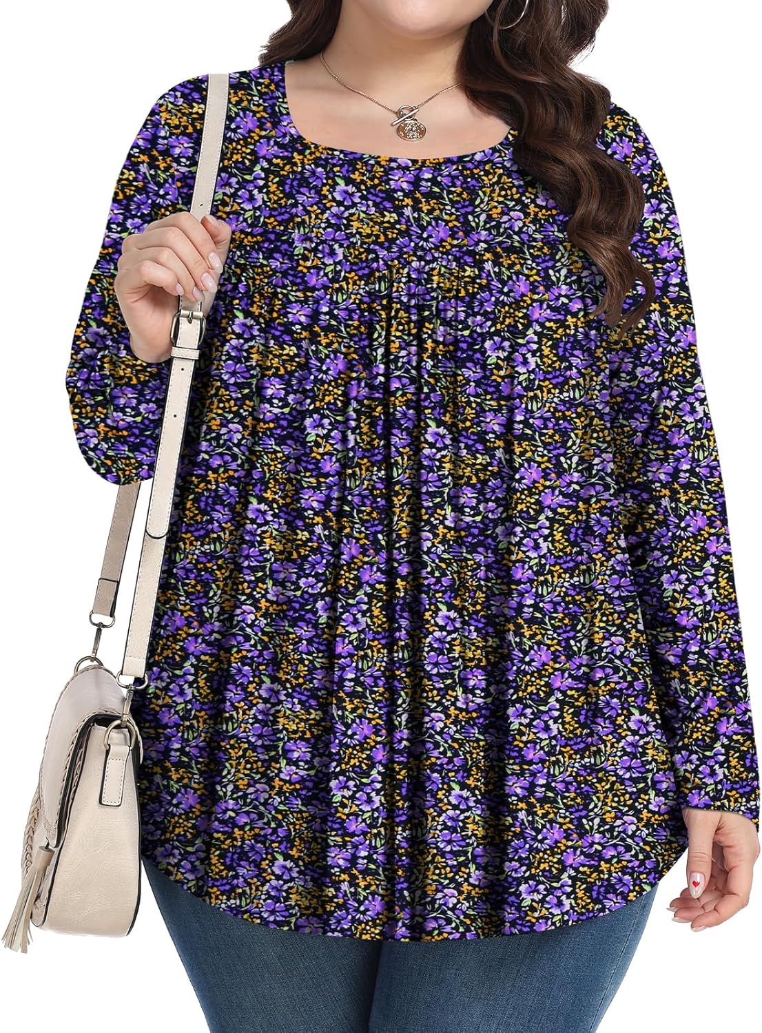 Womens Plus Size Tops Long Sleeve Shirts 2025 Fall Tunic Blouses 1X-5X - Image 2