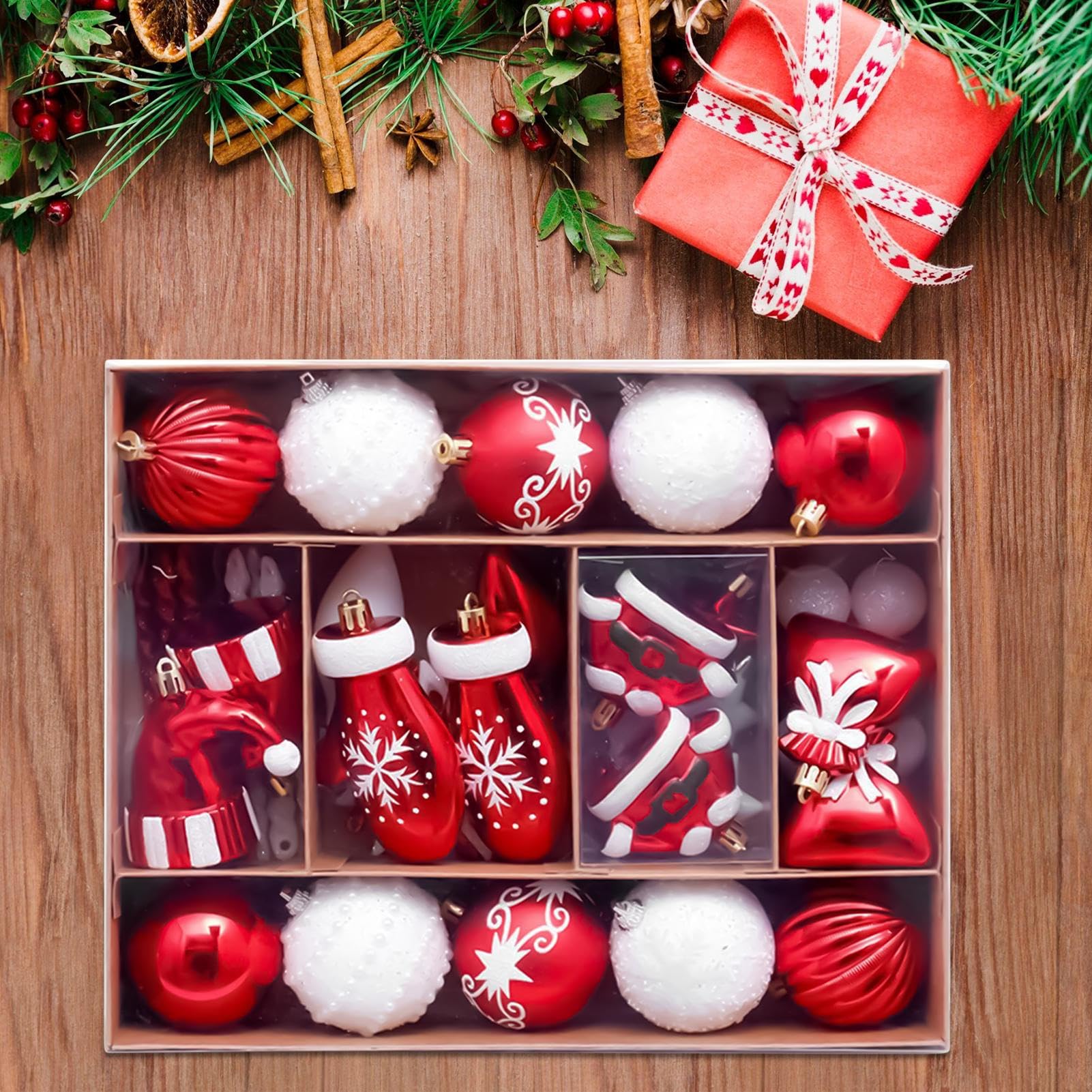 Set di ornamenti natalizi infrangibili palle ornamenti