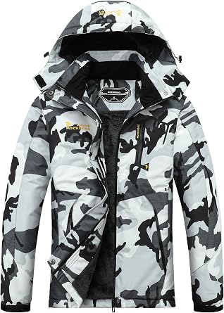 MOERDENG Women's Ski Jacket Warm Winter Coat Snowboarding Jacket | Waterproof, Windproof & Warm, Detachable Hood, Zipper Pockets, Ideal for Snow Sports & Winter Outdoor & Daily commute