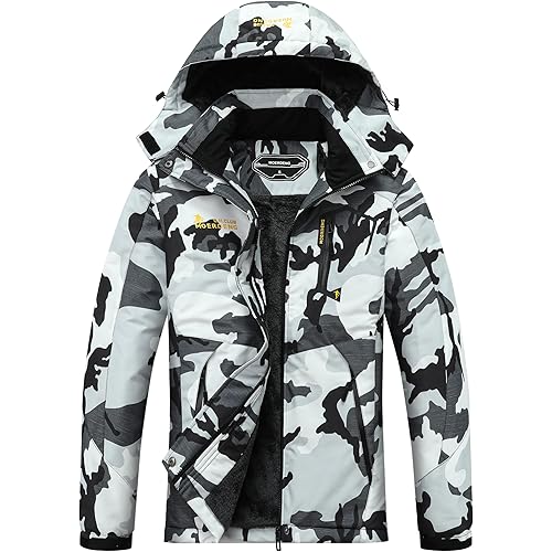 MOERDENG Women's Waterproof Ski Jacket Warm Winter Snow Coat Mountain Windbreaker Hooded Raincoat Jacket