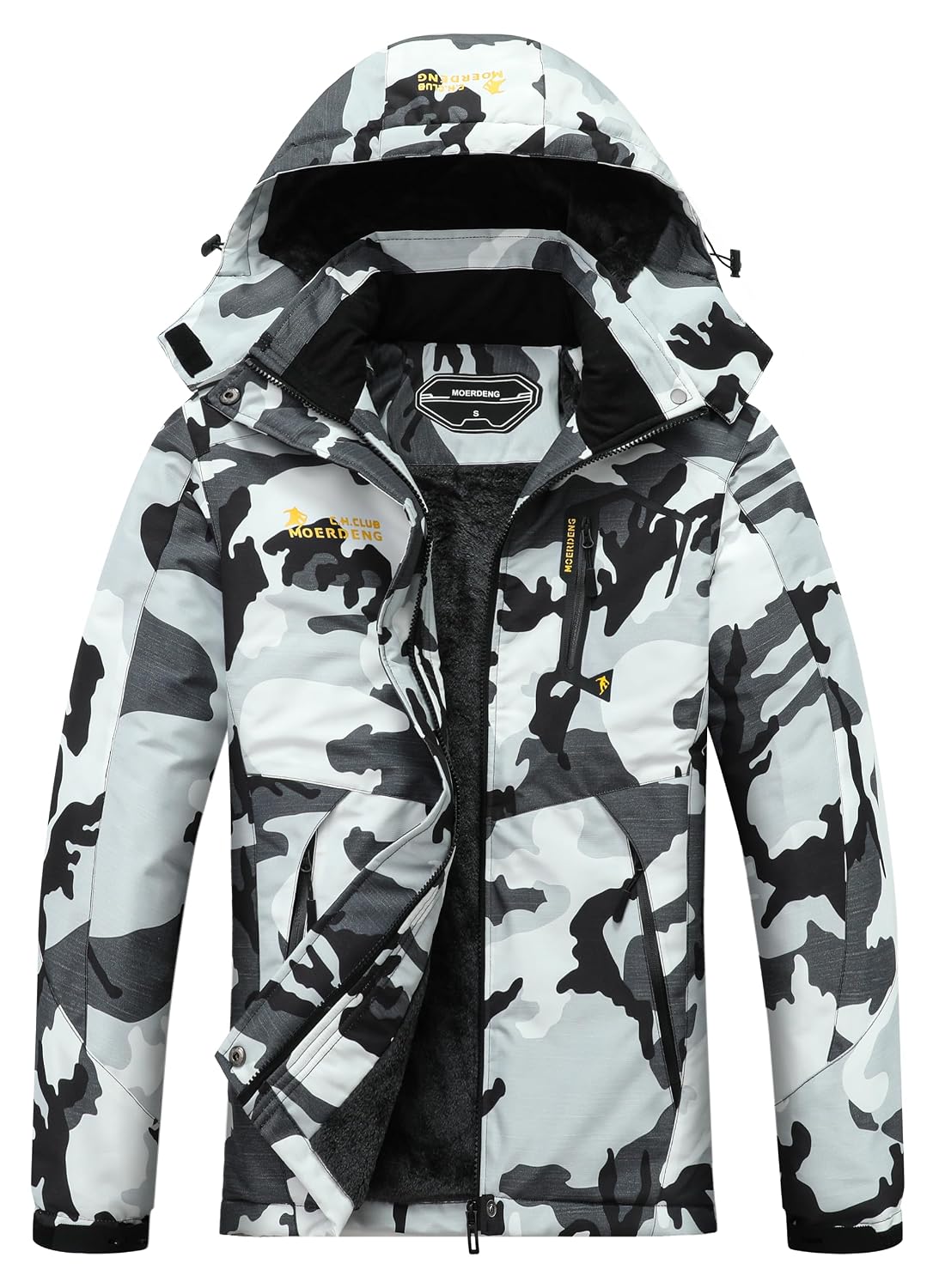 MOERDENG Waterproof Ski Jacket, Hooded Snow Coat - Image 6