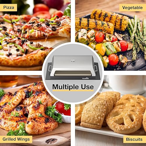 Miniatura 7 de Stanbroil Horno de pizza al aire libre para parrilla de gas Blackstone de 22 pulgadas, 28 pulgadas, 36 pulgadas, con piedra de pizza de 19 x 15