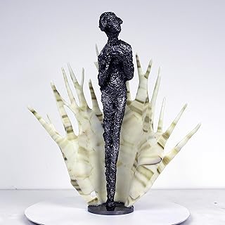 Draped Muse - Muse Sculpture steel with glass drape - Philippe Buil