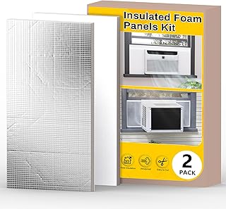 Window Air Conditioner Side Panels,Insulated Foam Panels Kit for Window AC Unit,Foam Insulation Panels with Reflective Backing,Noise Reduction,Heat Insulation,AC Side Surround Panels