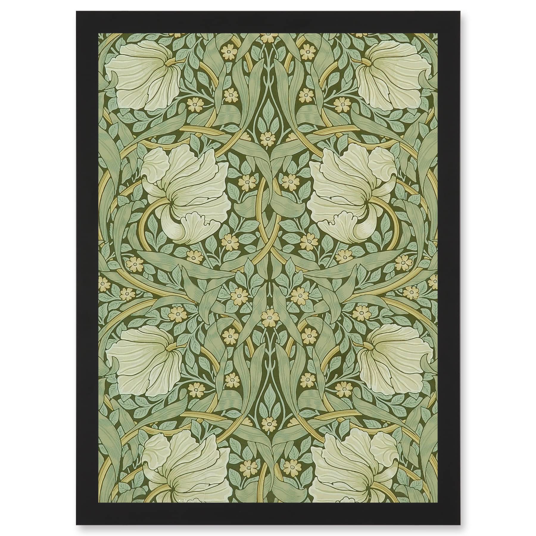 Artery8 William Morris Pimpernels Craft Pattern Design Artwork Framed Wall Art Print A4