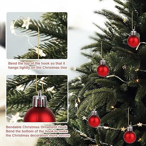 Miniatura 3 de 200 ganchos para adornos de Navidad, 2.4 x 0.5 pulgadas, ganchos para adornos de árbol de Navidad en forma de C con caja de almacenamiento, ganchos