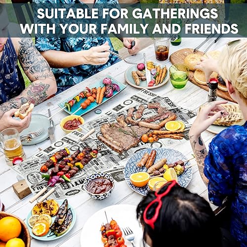 Miniatura 7 de Seajan Hojas de papel encerado de papel de periódico de 13 x 15.8 pulgadas, resistentes a la grasa, papel impermeable para envolver sándwich, papel