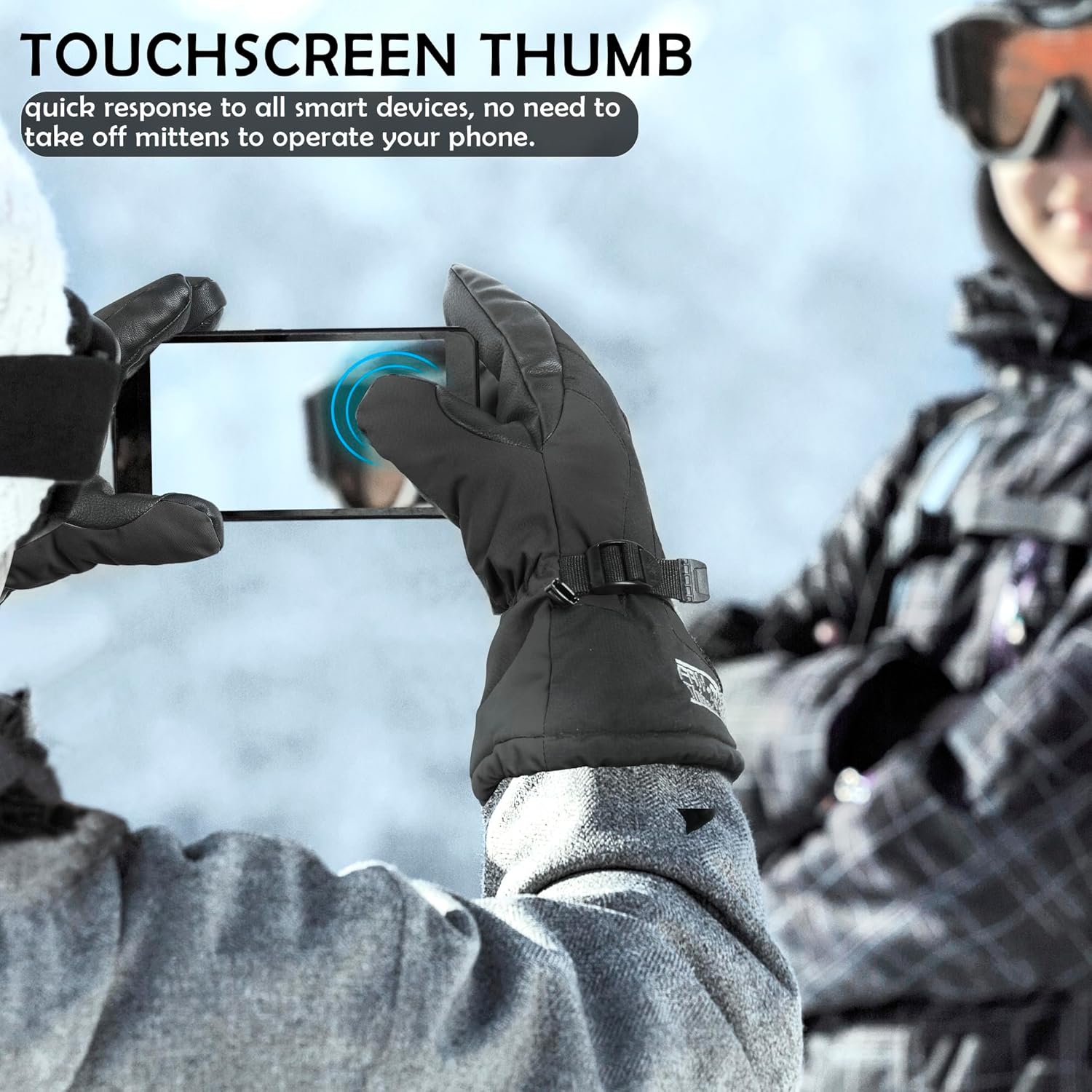 Waterproof Winter 3-Finger Ski Gloves Warm Insulated Snow Mittens for Cold Weather Snowboard Snowmobile - Image 4