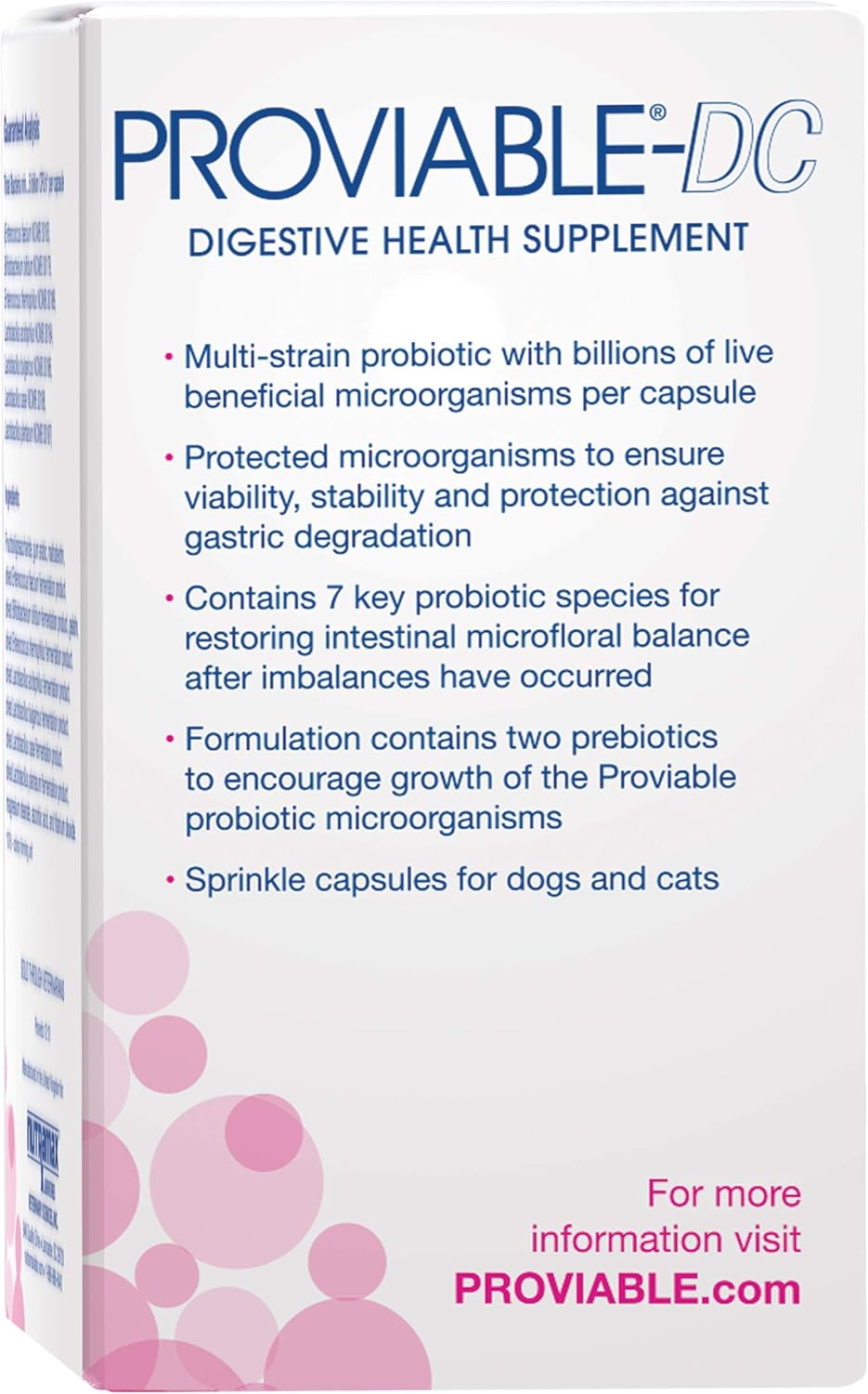 Nutramax Laboratories Proviable DC for Cats and Dogs, 80 Capsules : Pet Supplements And Vitamins : Pet Supplies