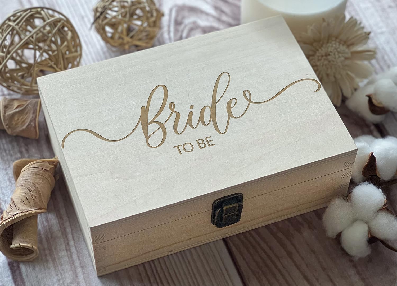 To Be Bride Wooden Box Wedding Gifts for Bride from Groom Gift for Bride Boho Wedding decor Bridal box, Bride gift 8.5 in x 6 in x 3 in Natural Color