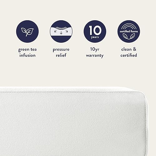 Miniatura 5 de Best Price Mattress - Colchón King de 6 pulgadas en una caja, espuma viscoelástica de té verde, color blanco